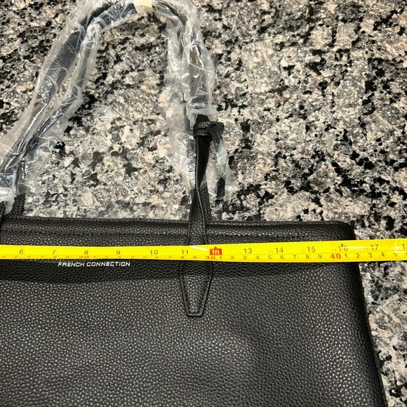 French Connection Bethan Pebble Tote Black 12X14X6 in. Brand New Dust Bag Incl. - Picture 10 of 15